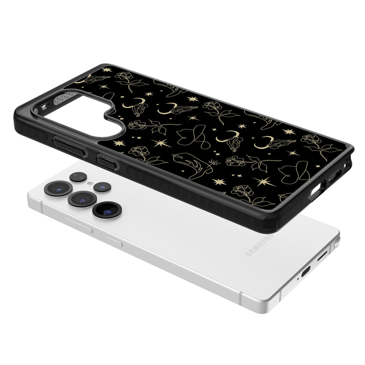 Celestial West Pattern Samsung S25 Ultra / Samsung S26 Ultra Impact Black Phone Case angled