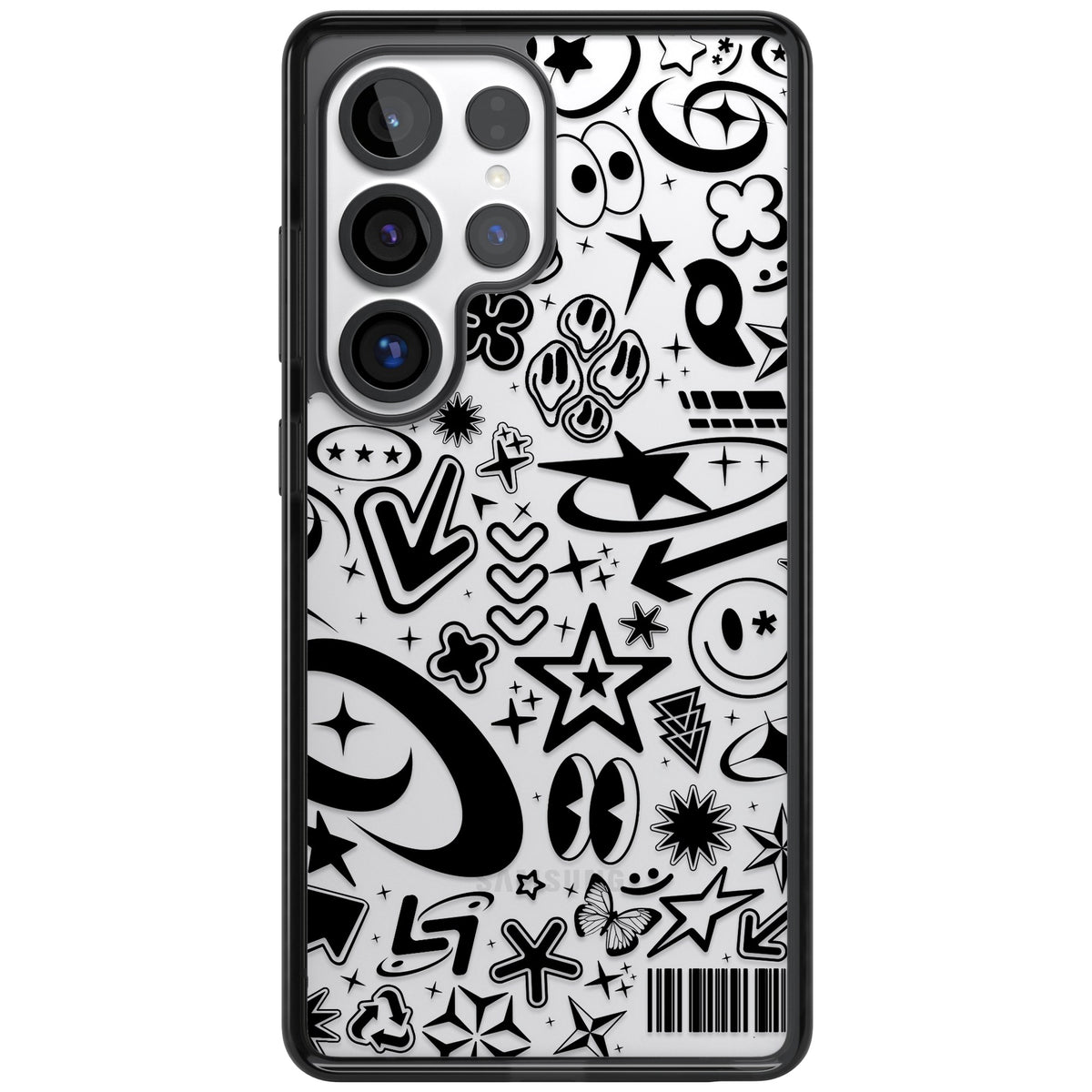 Black Y2K Pattern Samsung S25 Ultra / Samsung S26 Ultra Impact Black Phone Case front