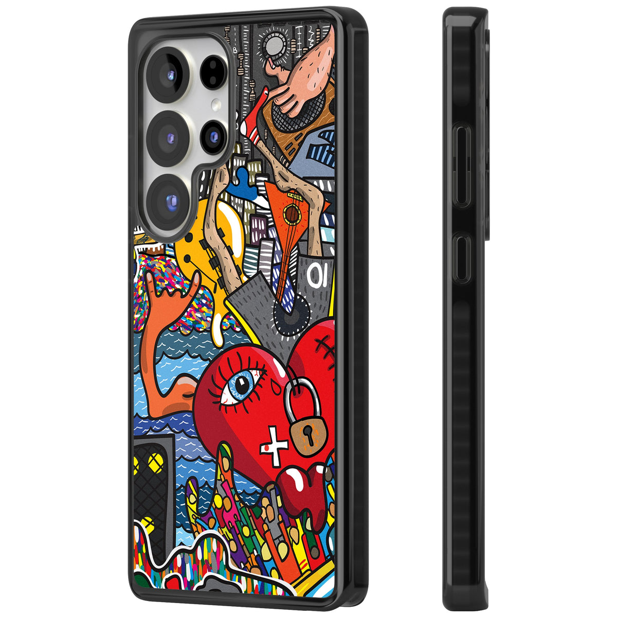 Crowd Tsunami Samsung S25 Ultra / Samsung S26 Ultra Impact Black Phone Case side