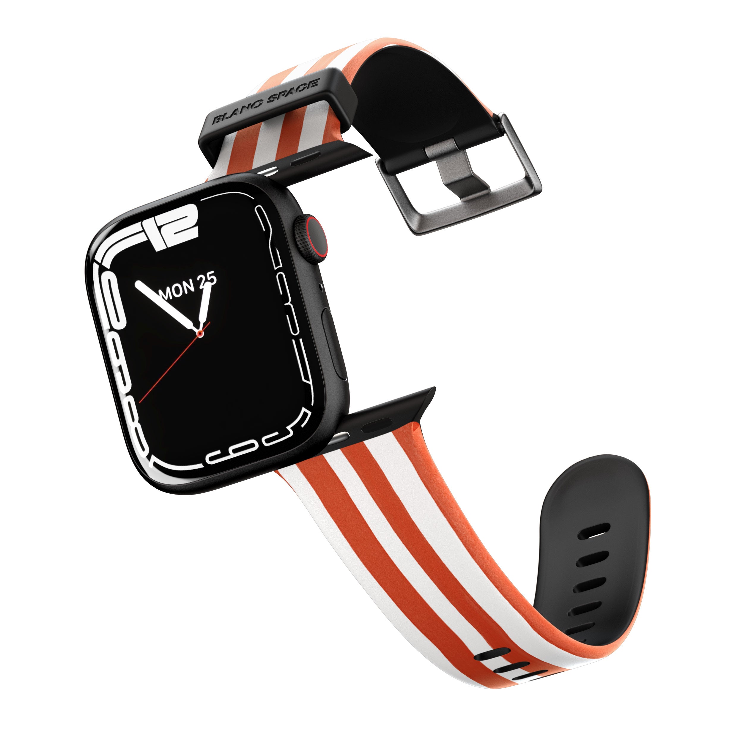 Terracotta & White Striped Apple Watch Strap - 38mm / 40mm / 41mm