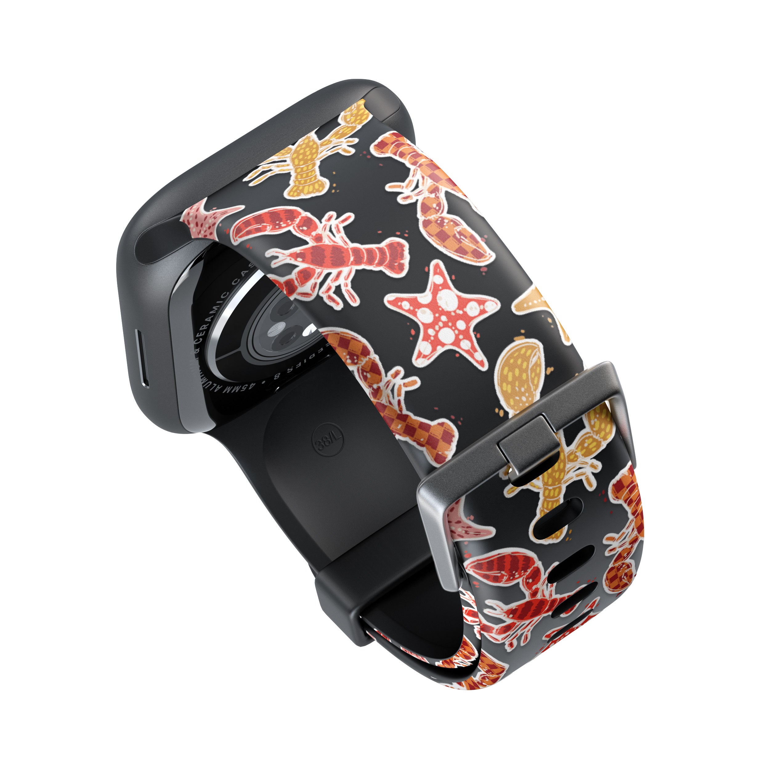 Lobster & Starfish Coastal Pattern Apple Watch Strap - 38mm / 40mm / 41mm