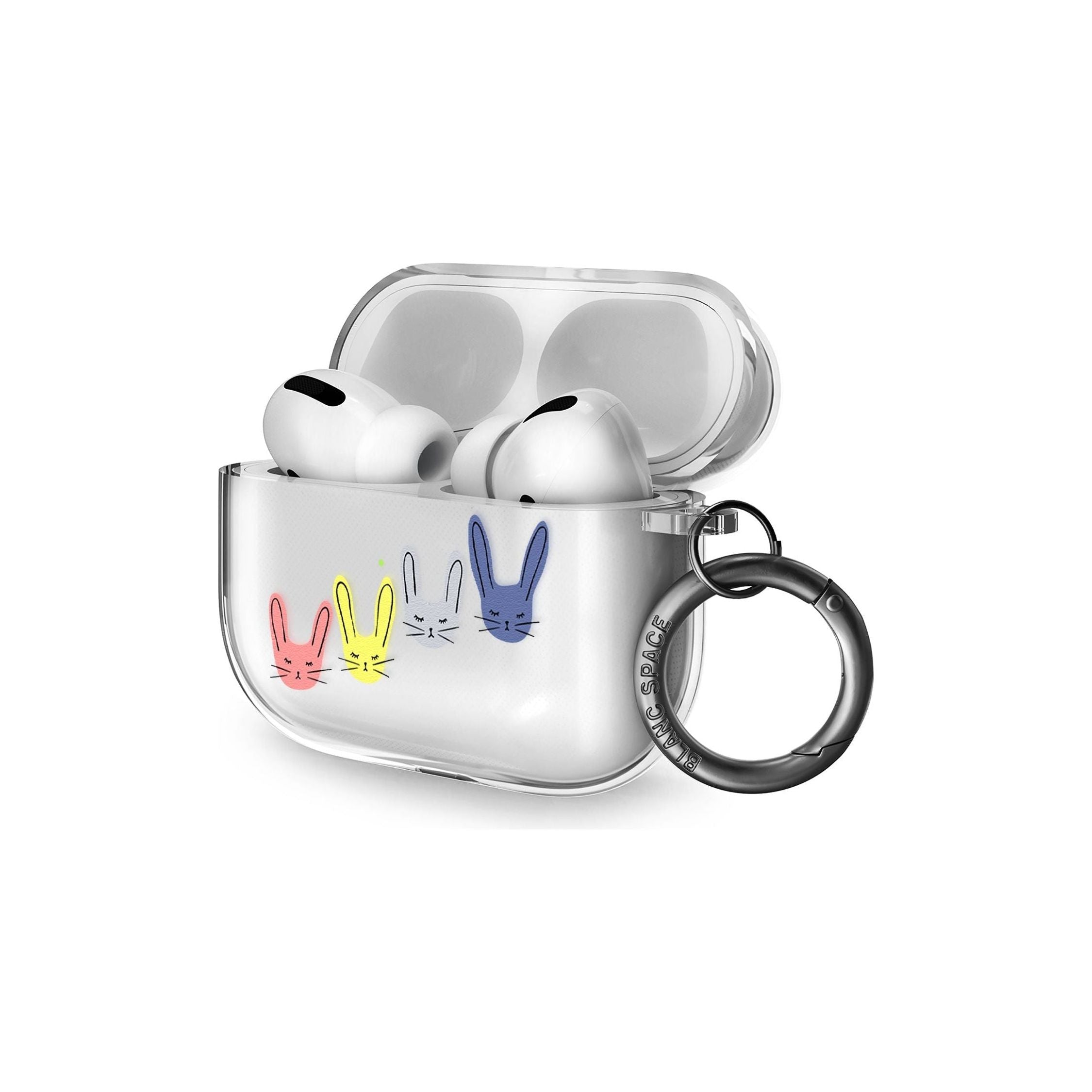 Pastel Bunny Faces AirPods Pro Case