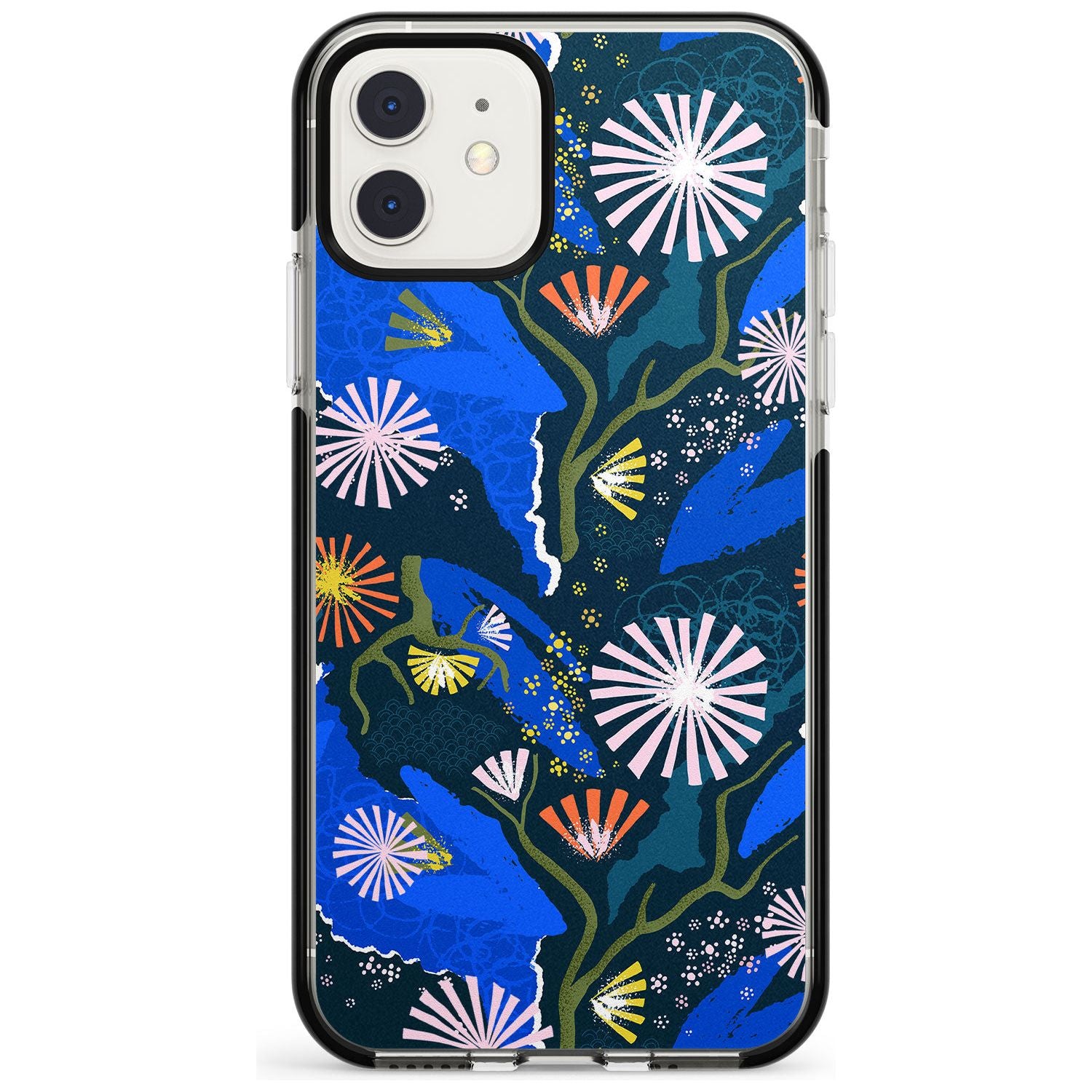 Dark Botanicals Abstract Pattern iPhone Case Black Impact Phone Case - Case Warehouse