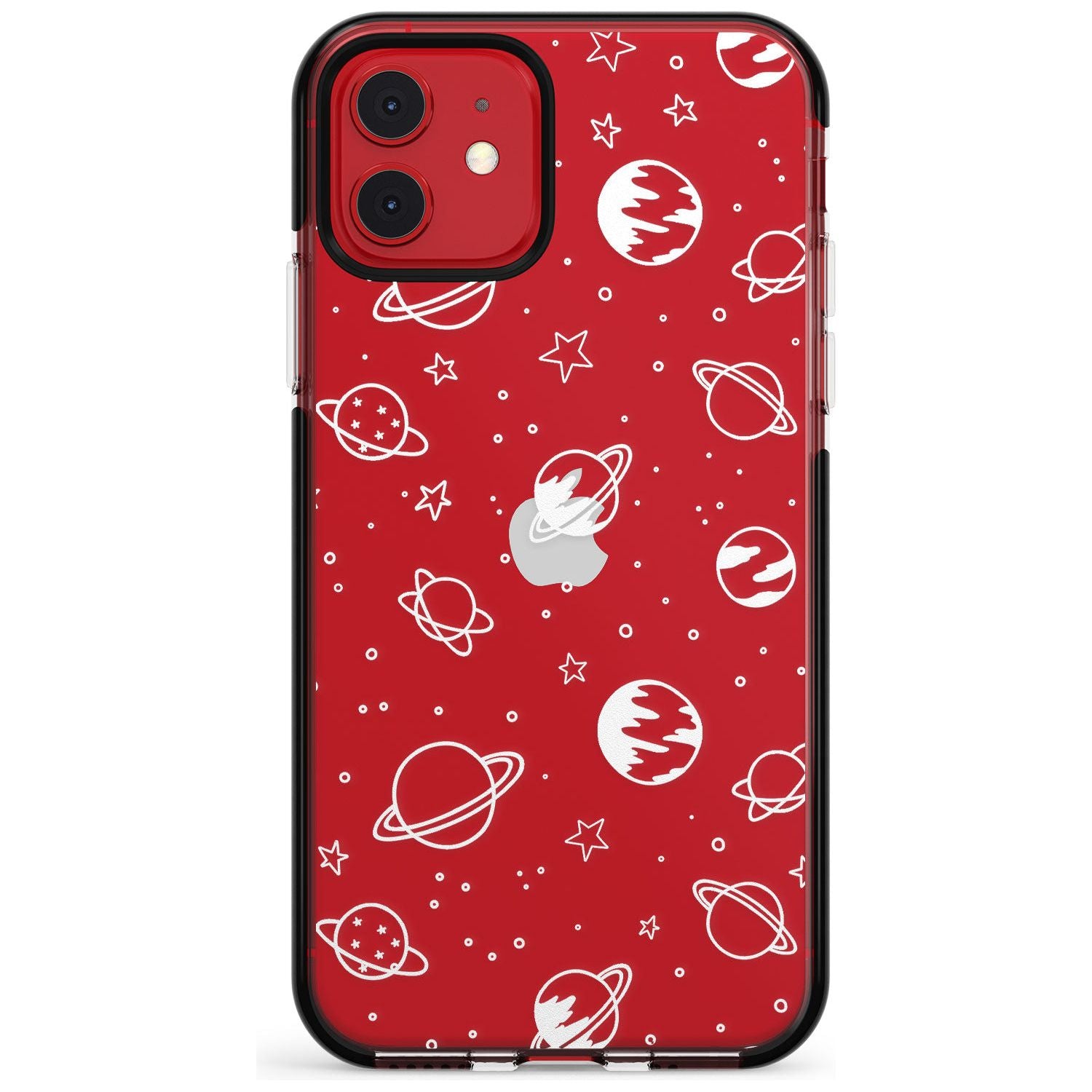 Outer Space Outlines: White on Clear Pink Fade Impact Phone Case for iPhone 11 Pro Max