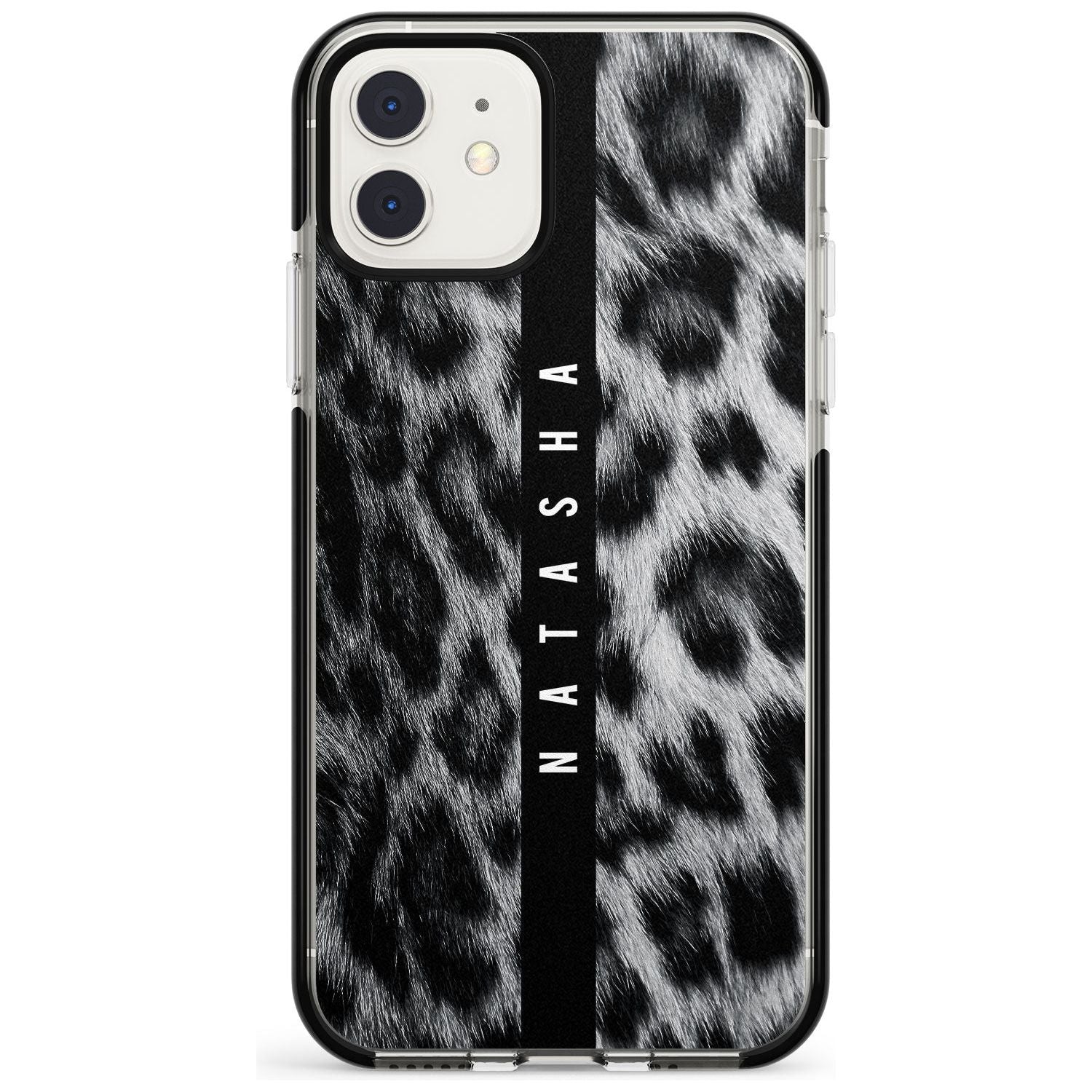 Snow Leopard Print iPhone Case Black Impact Custom Phone Case - Case Warehouse