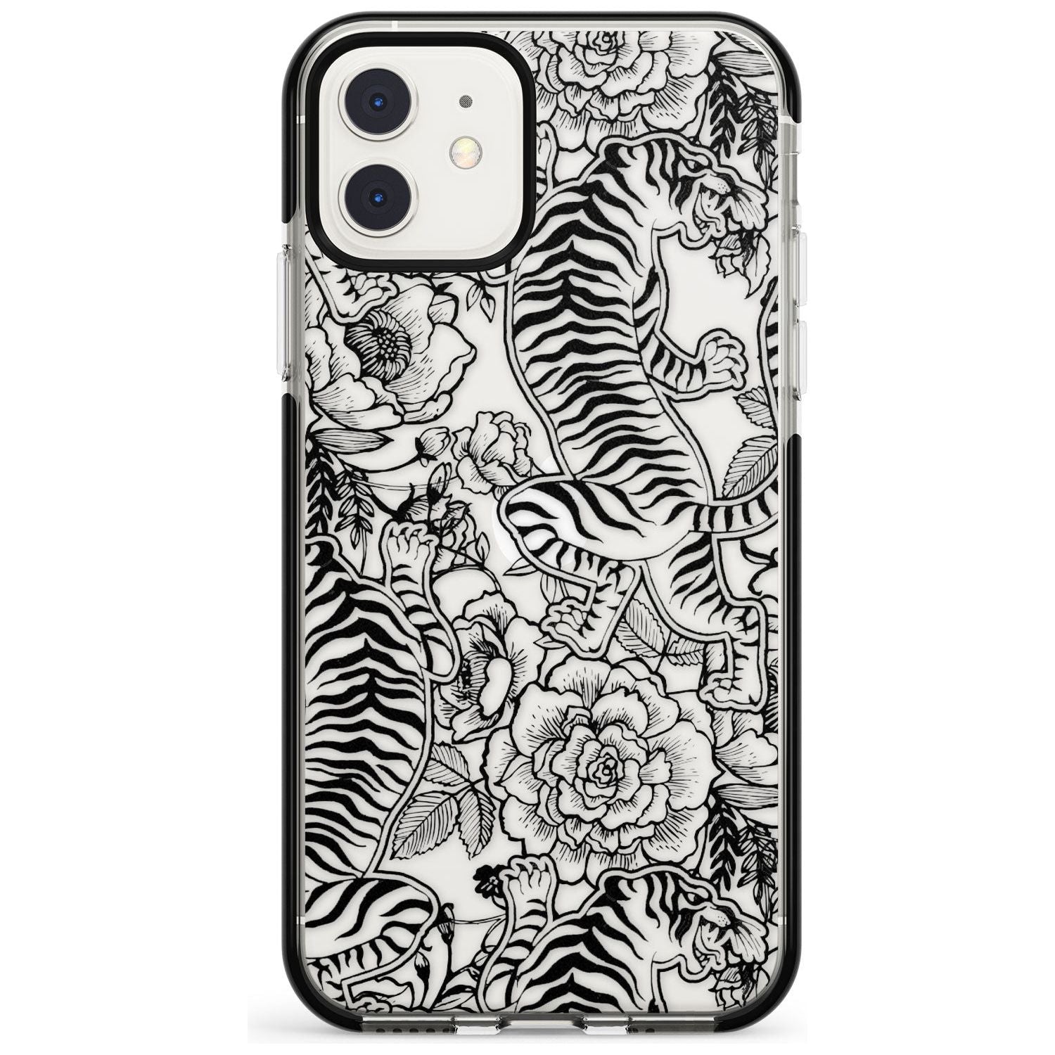 Personalised Chinese Tiger Pattern Black Impact Phone Case for iPhone 11 Pro Max