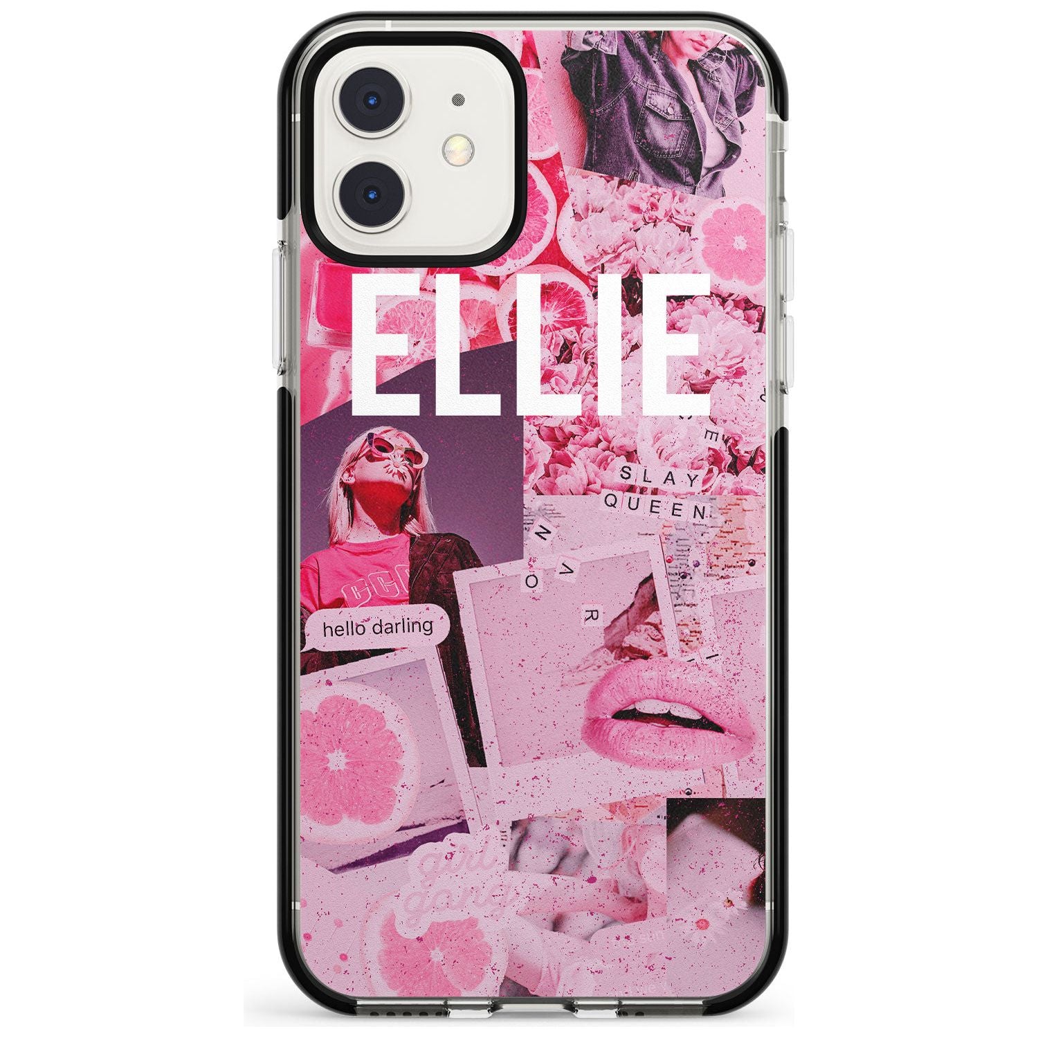 Sweet Pink Fashion Collage iPhone Case Black Impact Custom Phone Case - Case Warehouse
