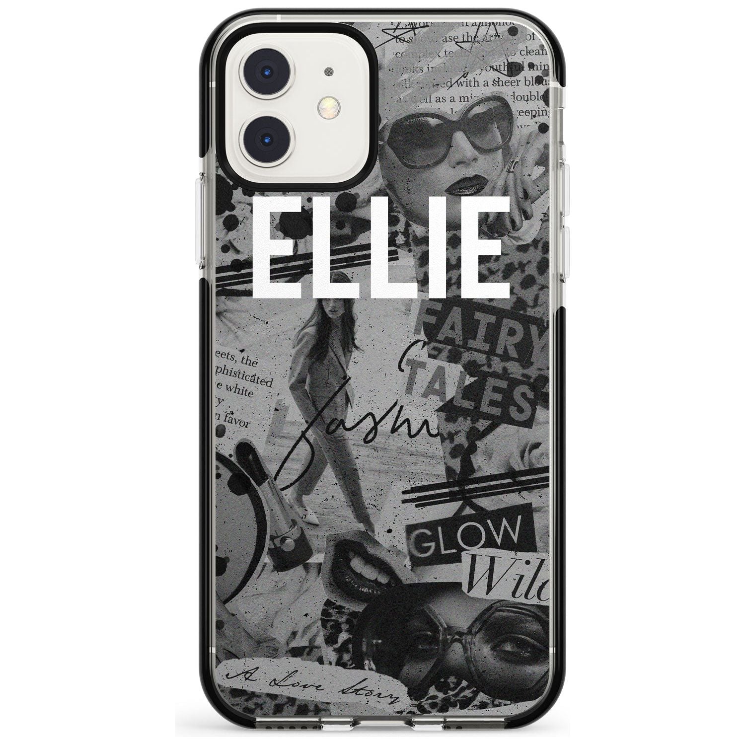 Grey Scale Fashion Collage iPhone Case Black Impact Custom Phone Case - Case Warehouse