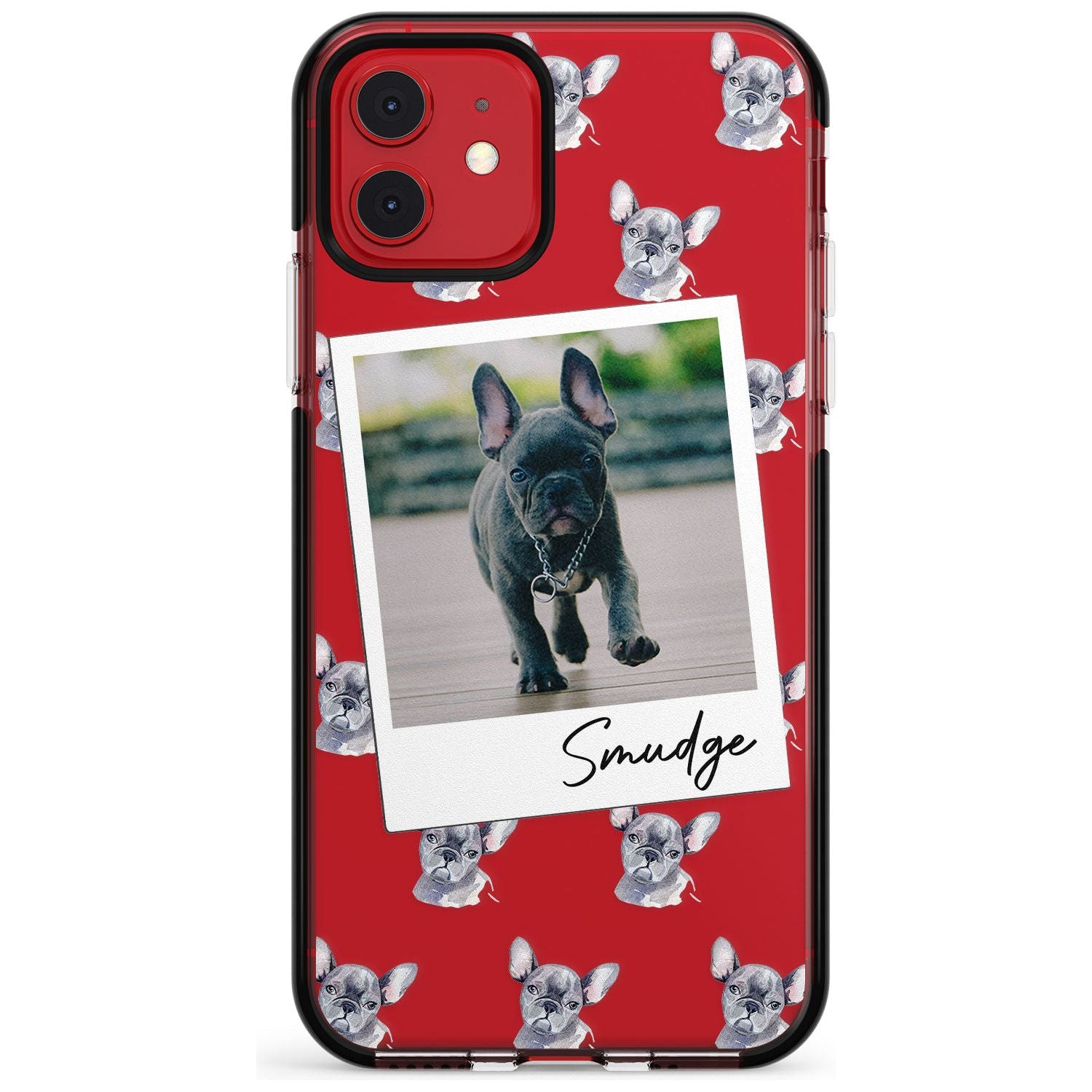 French Bulldog, Grey - Custom Dog Photo Pink Fade Impact Phone Case for iPhone 11 Pro Max