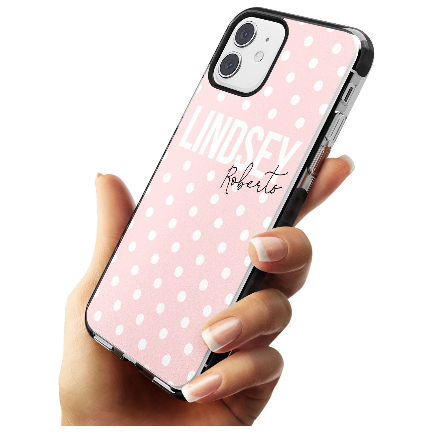 Custom Pink Polka iPhone Case Custom Phone Case - Case Warehouse