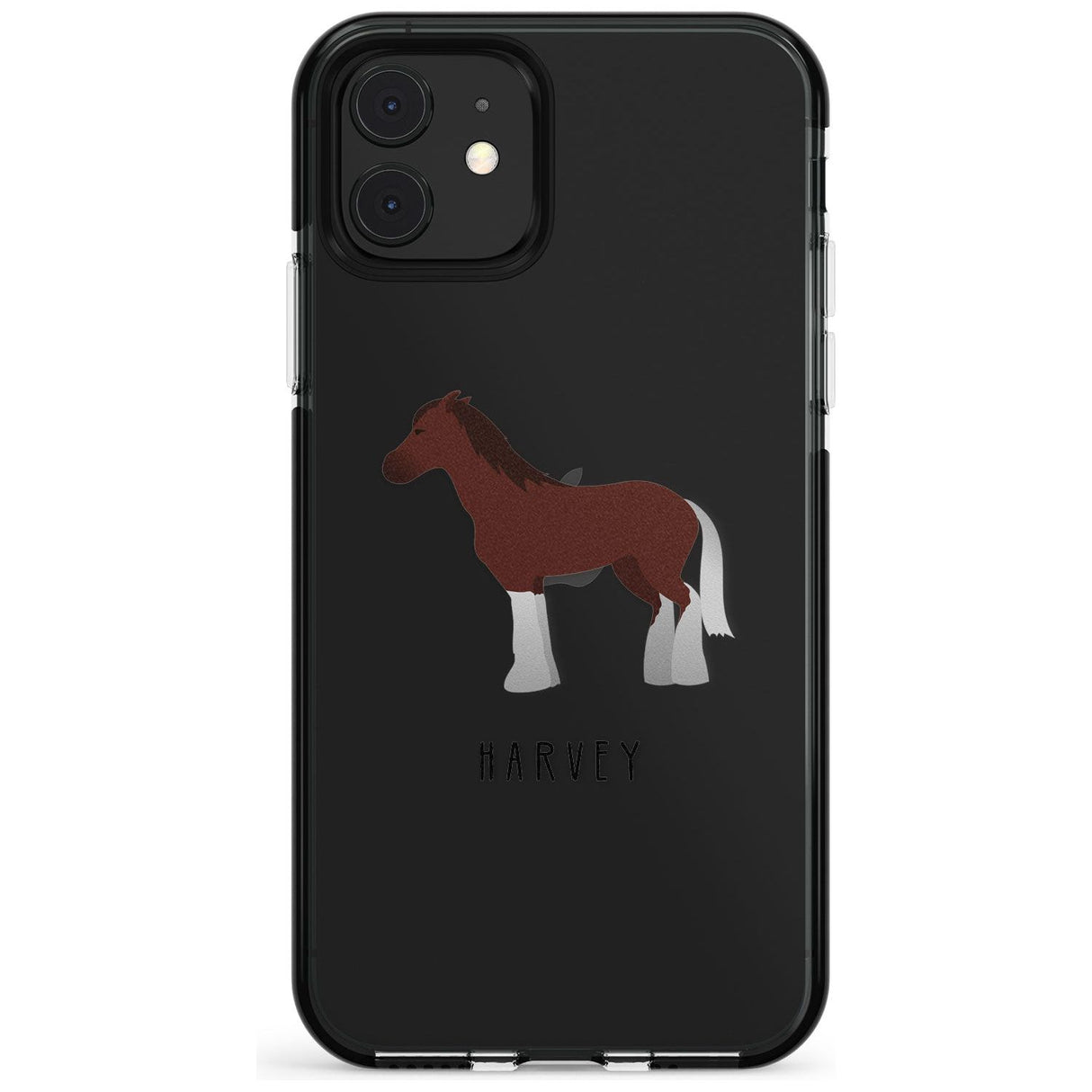 Personalised Brown Horse Black Impact Phone Case for iPhone 11 Pro Max