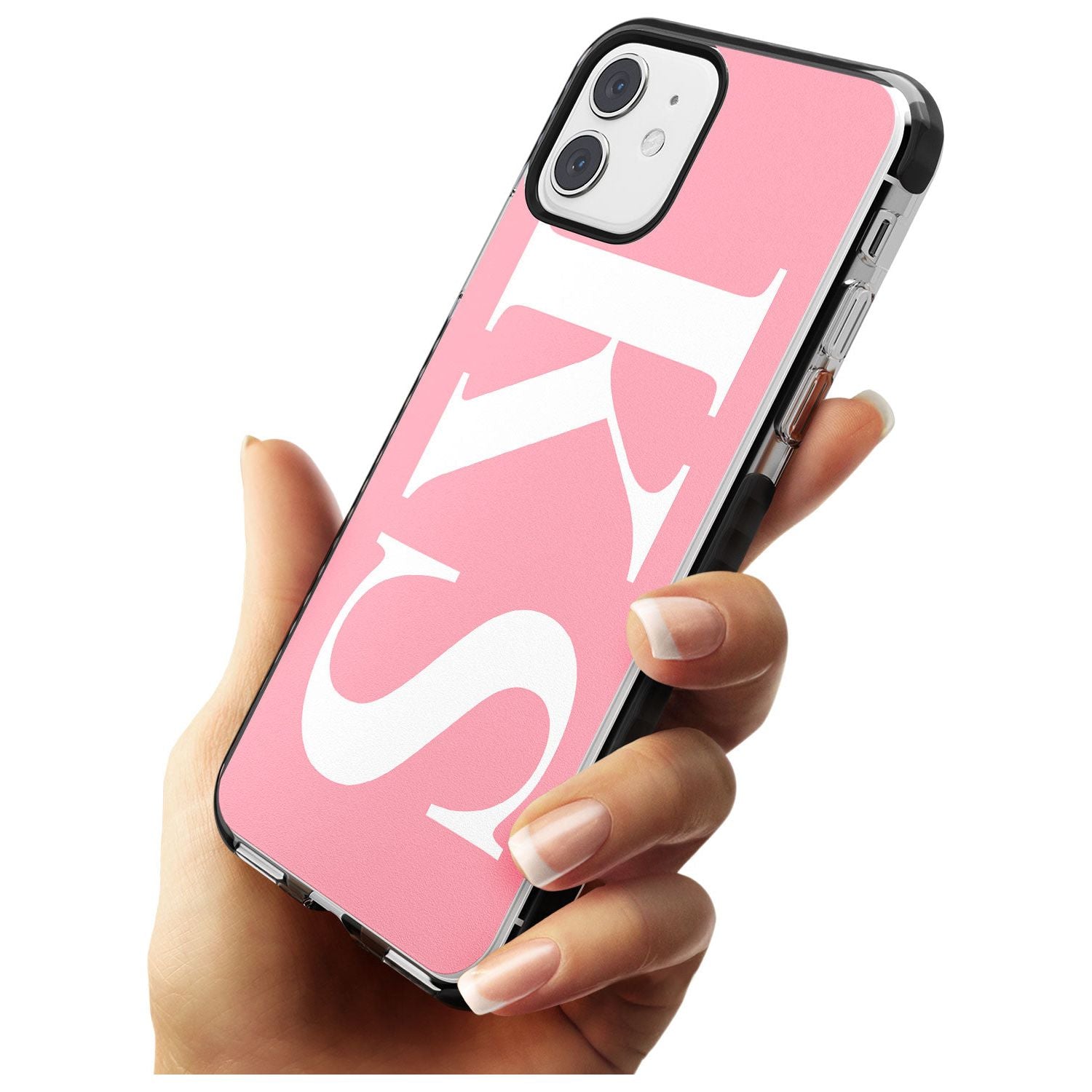 White & Pink Personalised Letters iPhone Case Custom Phone Case - Case Warehouse