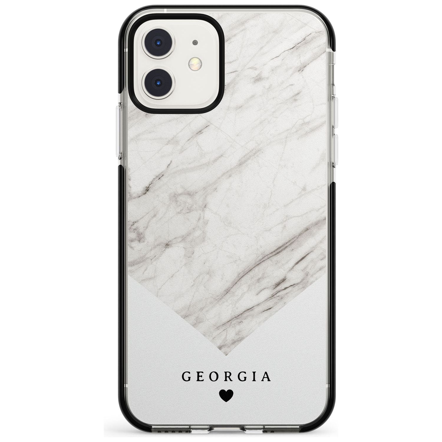 White Marble iPhone Case Black Impact Custom Phone Case - Case Warehouse
