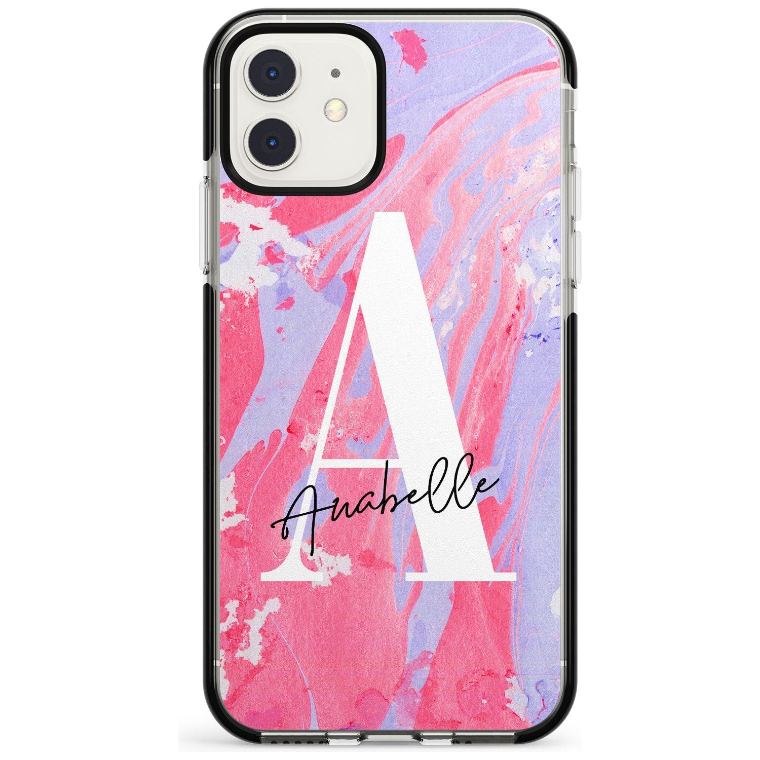 Pink & Purple - Custom Marble iPhone Case Black Impact Custom Phone Case - Case Warehouse