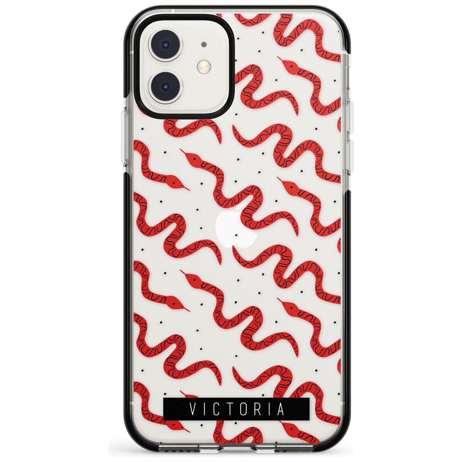 Customised Snake Pattern iPhone Case Black Impact Custom Phone Case - Case Warehouse