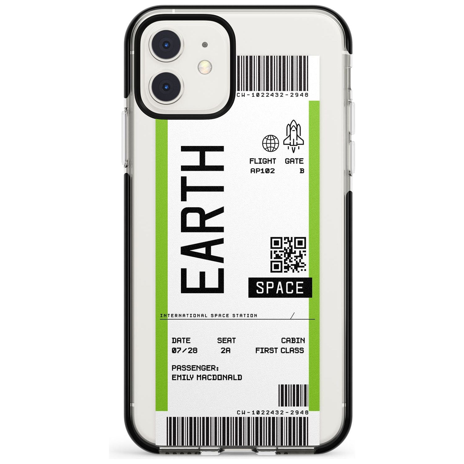 Earth Custom Space Travel Ticket iPhone Case Black Impact Custom Phone Case - Case Warehouse