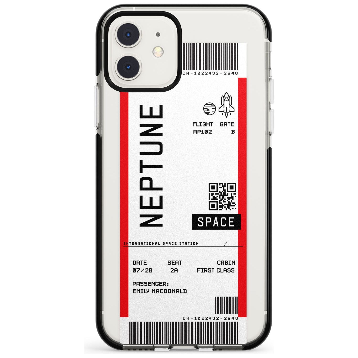 Neptune Space Travel Ticket iPhone Case Black Impact Custom Phone Case - Case Warehouse