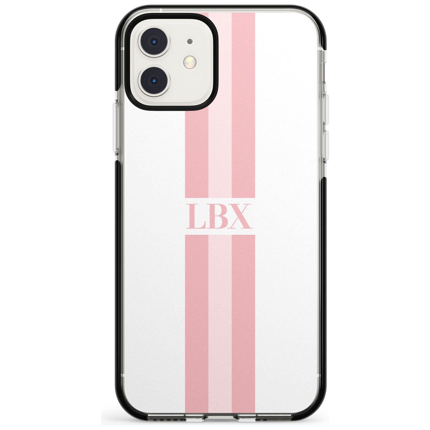 Minimal Pink Stripes iPhone Case Black Impact Custom Phone Case - Case Warehouse