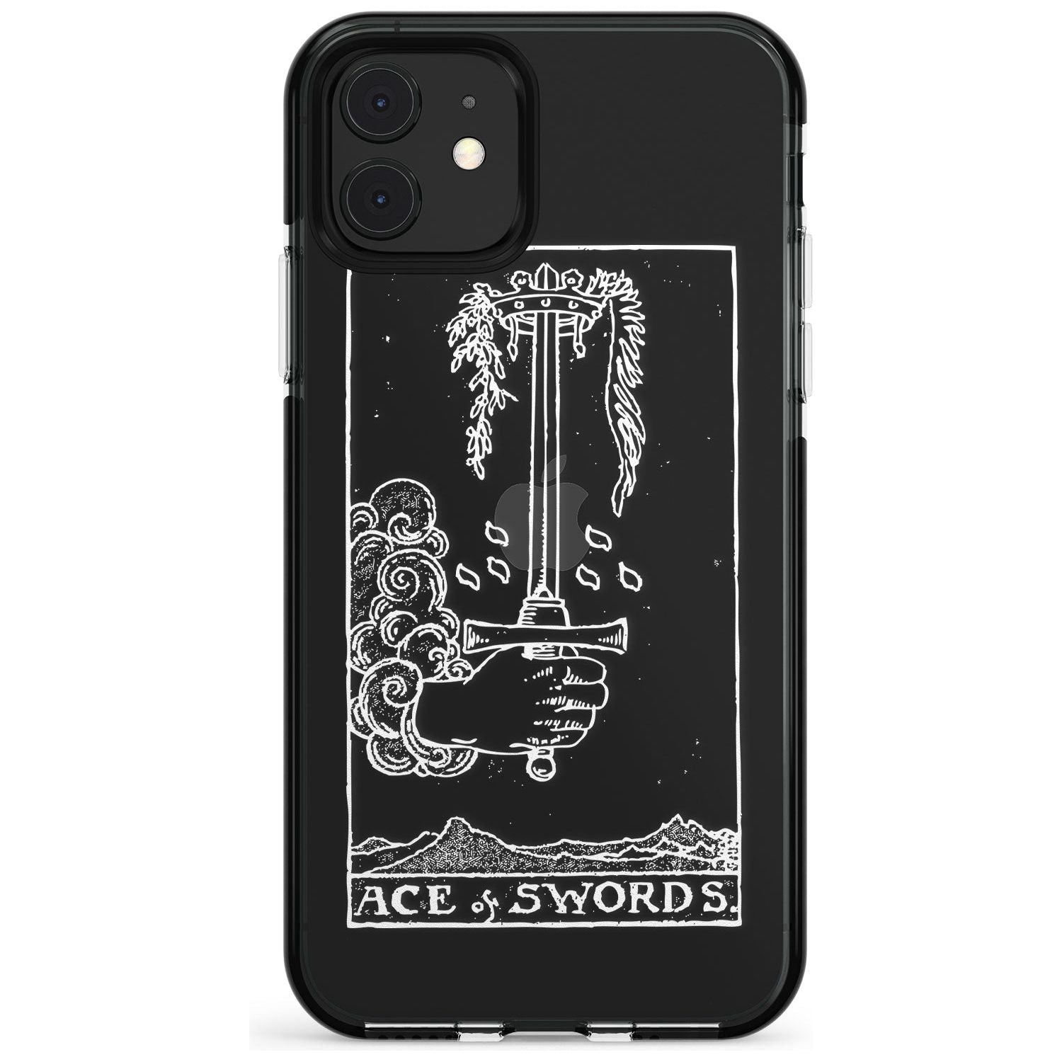 Ace of Swords Tarot Card - White Transparent Pink Fade Impact Phone Case for iPhone 11 Pro Max