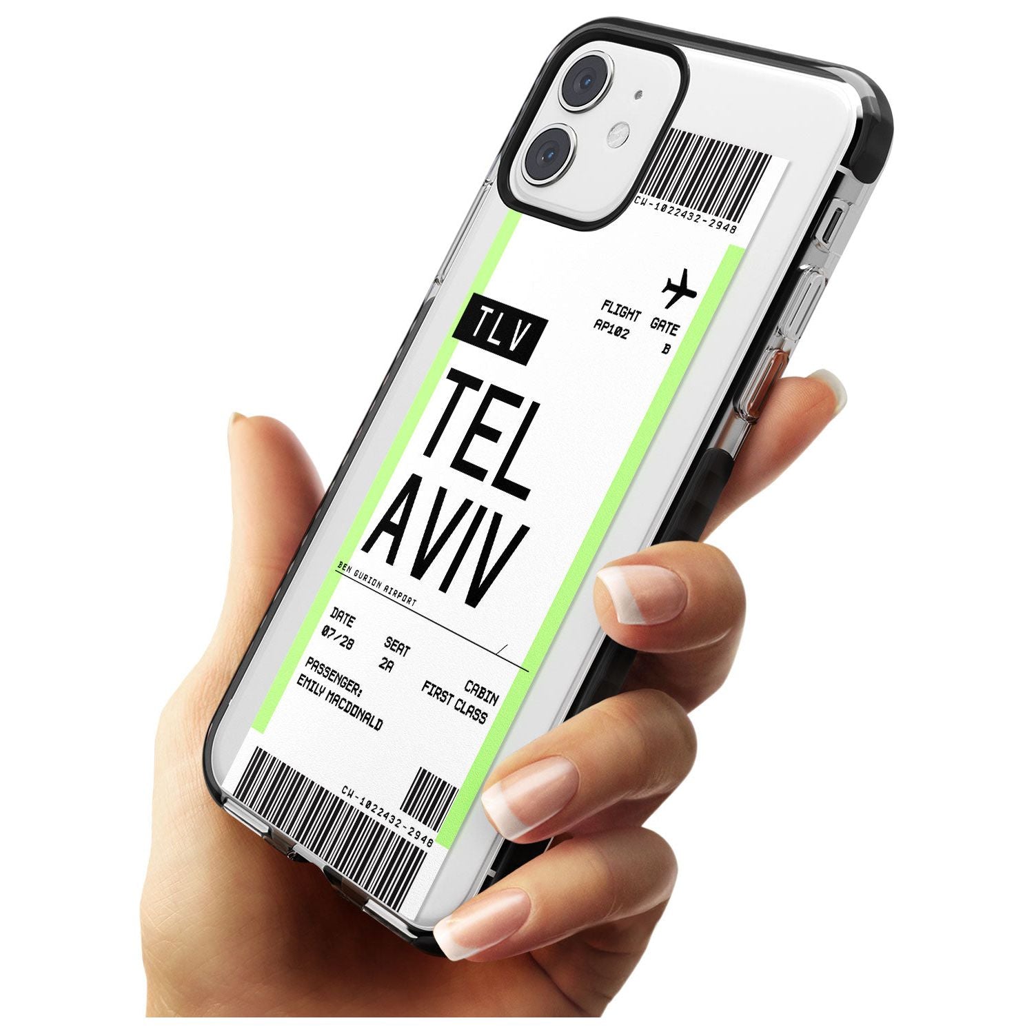 Tel Aviv Boarding Pass iPhone Case Custom Phone Case - Case Warehouse