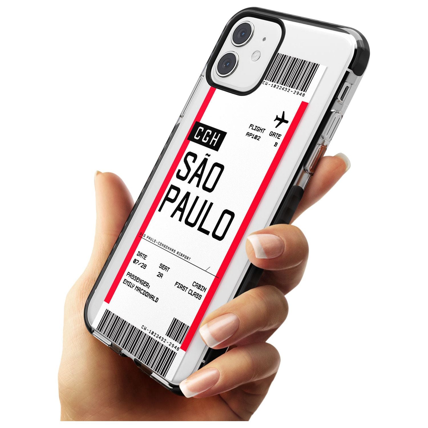 São Paulo Boarding Pass iPhone Case Custom Phone Case - Case Warehouse