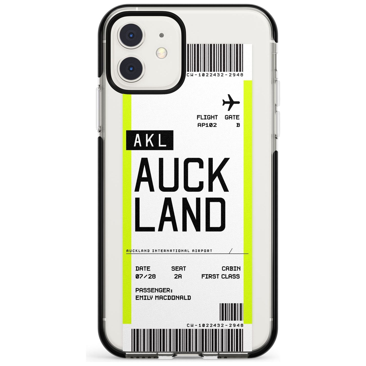 Auckland Boarding Pass iPhone Case Black Impact Custom Phone Case - Case Warehouse