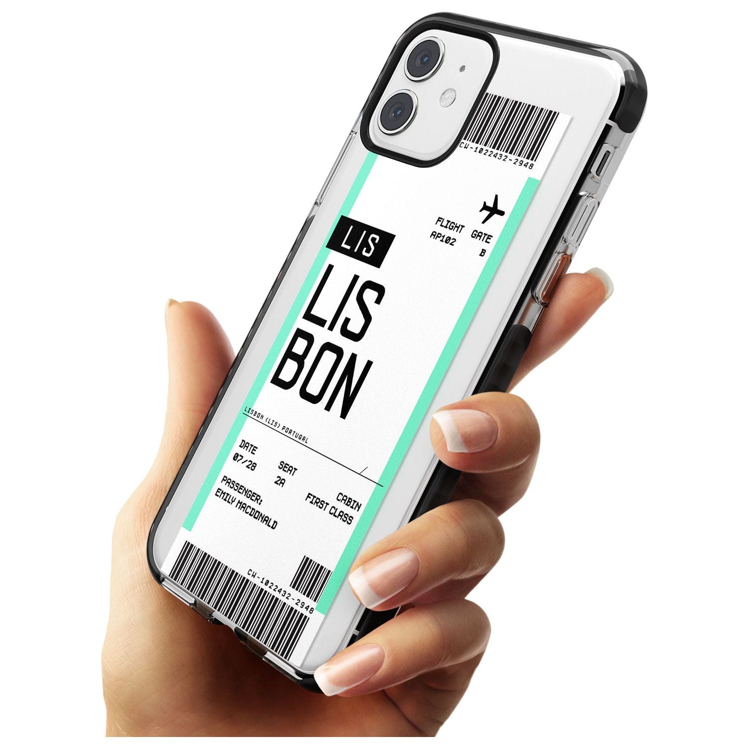 Lisbon Boarding Pass iPhone Case Custom Phone Case - Case Warehouse