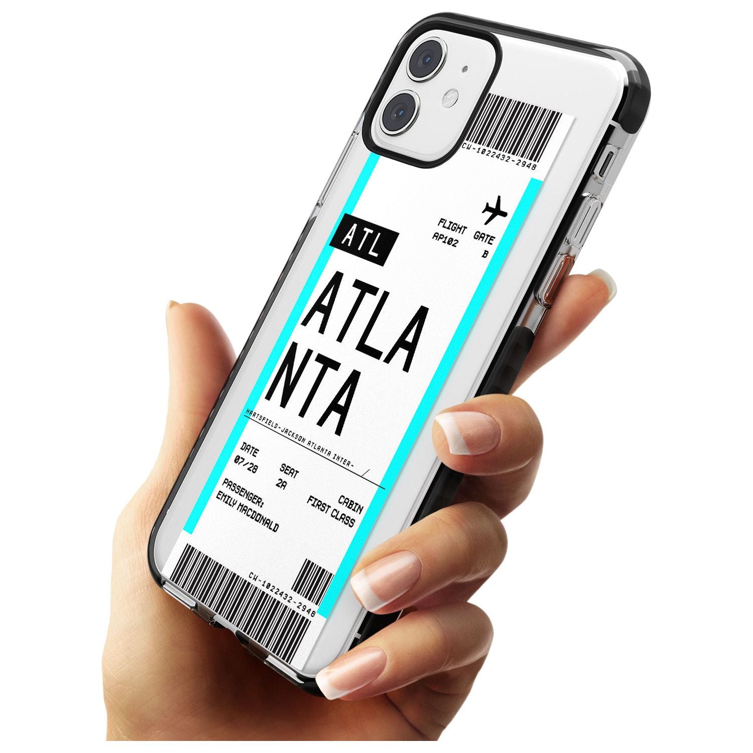 Atlanta Boarding Pass iPhone Case Custom Phone Case - Case Warehouse