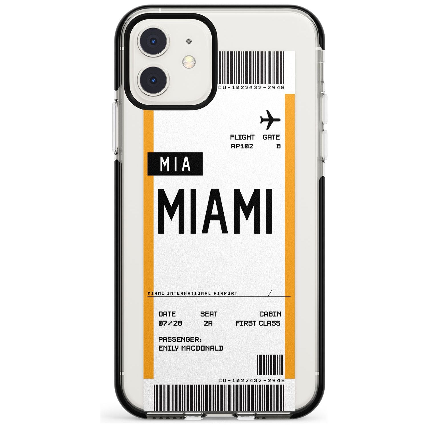 Miami Boarding Pass iPhone Case Black Impact Custom Phone Case - Case Warehouse