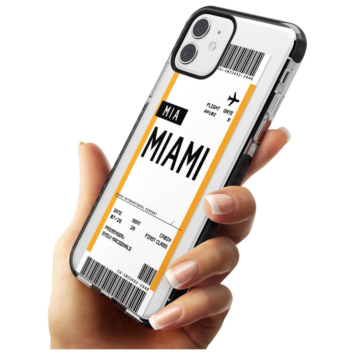 Miami Boarding Pass iPhone Case Custom Phone Case - Case Warehouse