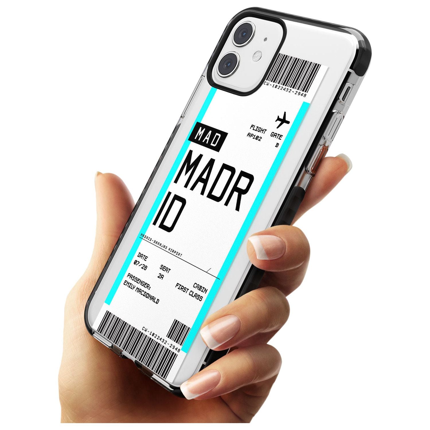 Madrid Boarding Pass iPhone Case Custom Phone Case - Case Warehouse