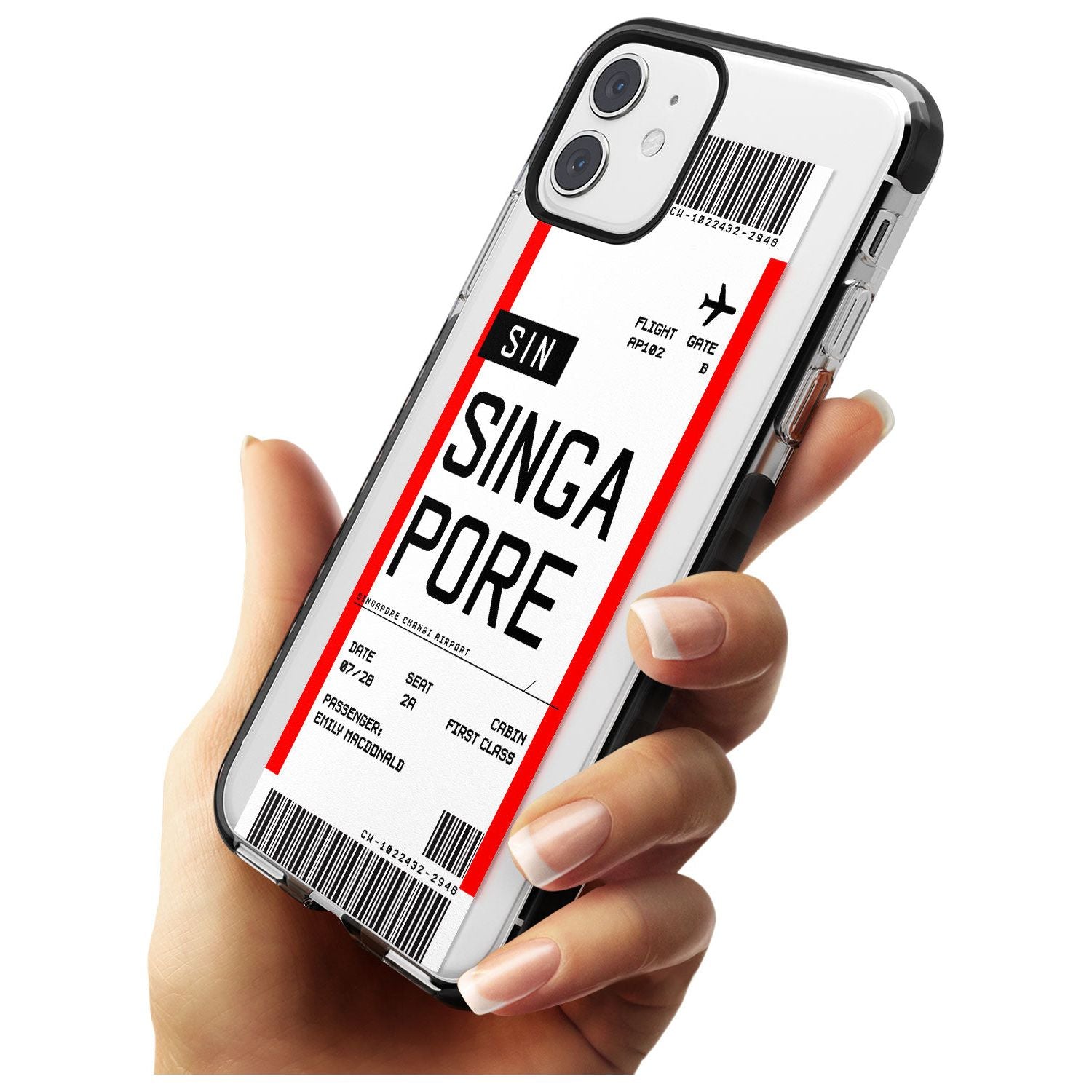 Singapore Boarding Pass iPhone Case Custom Phone Case - Case Warehouse