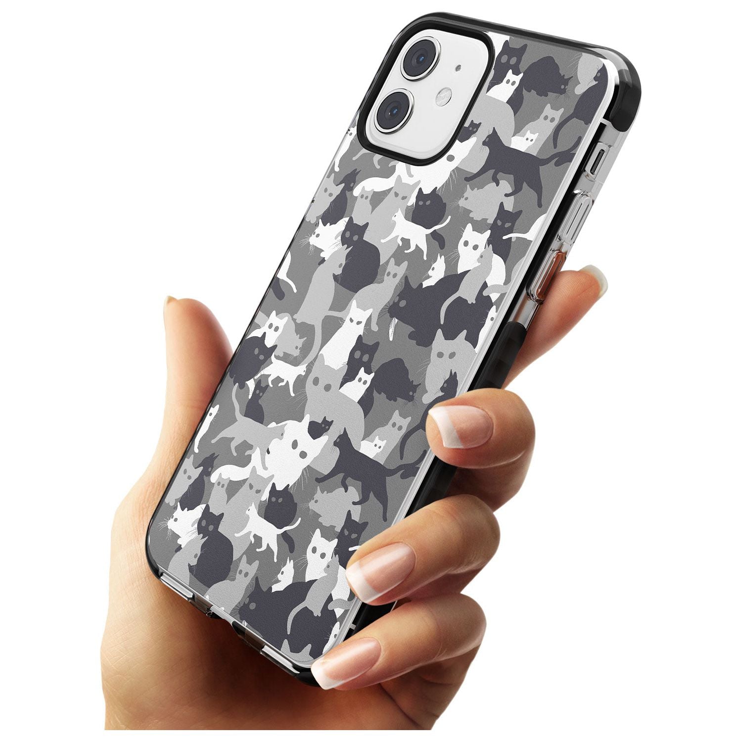 Dark Grey Cat Camouflage Pattern iPhone Case Phone Case - Case Warehouse