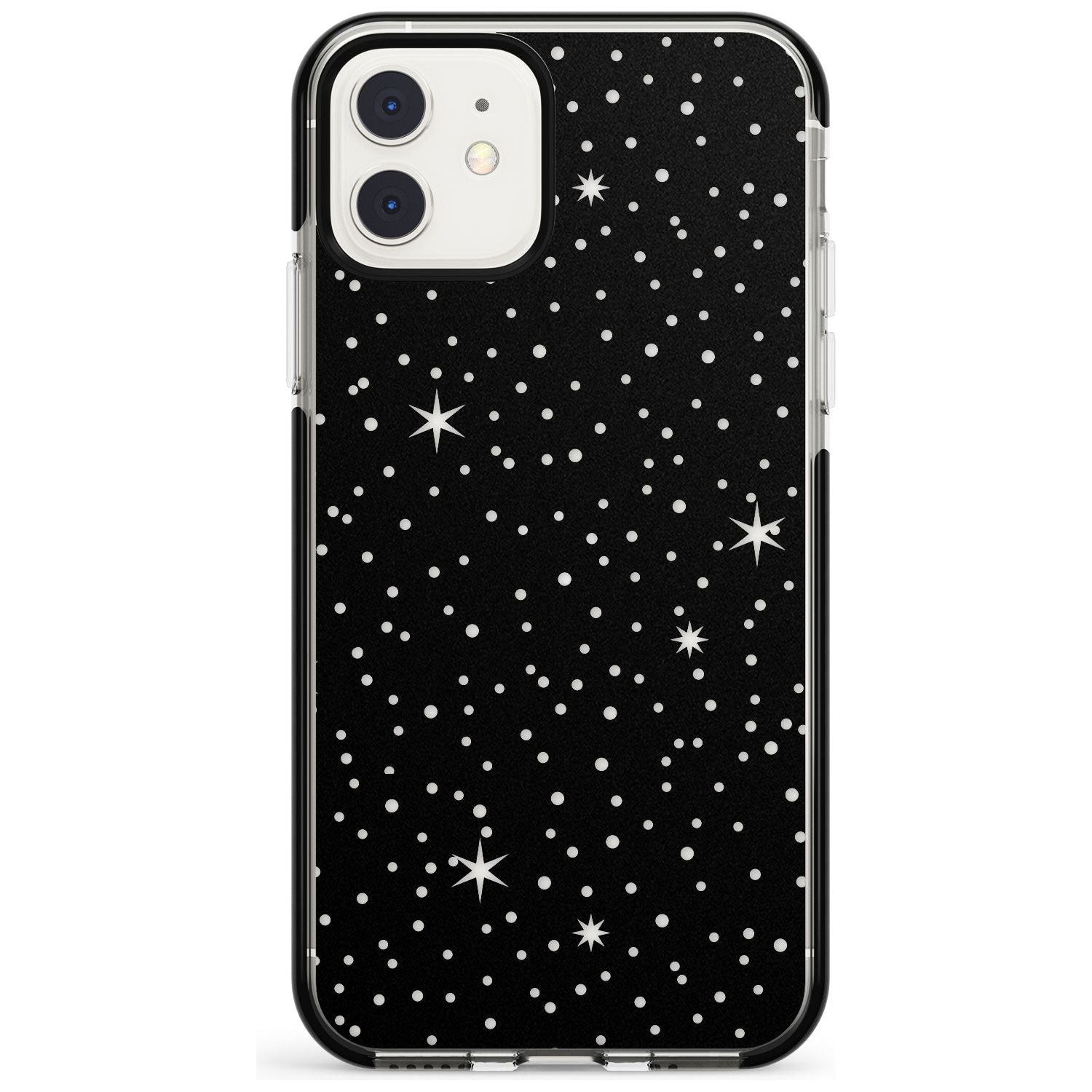 Celestial Cut-Out Stars Phone Case iPhone 11 / Black Impact Case,iPhone 12 Mini / Black Impact Case Blanc Space