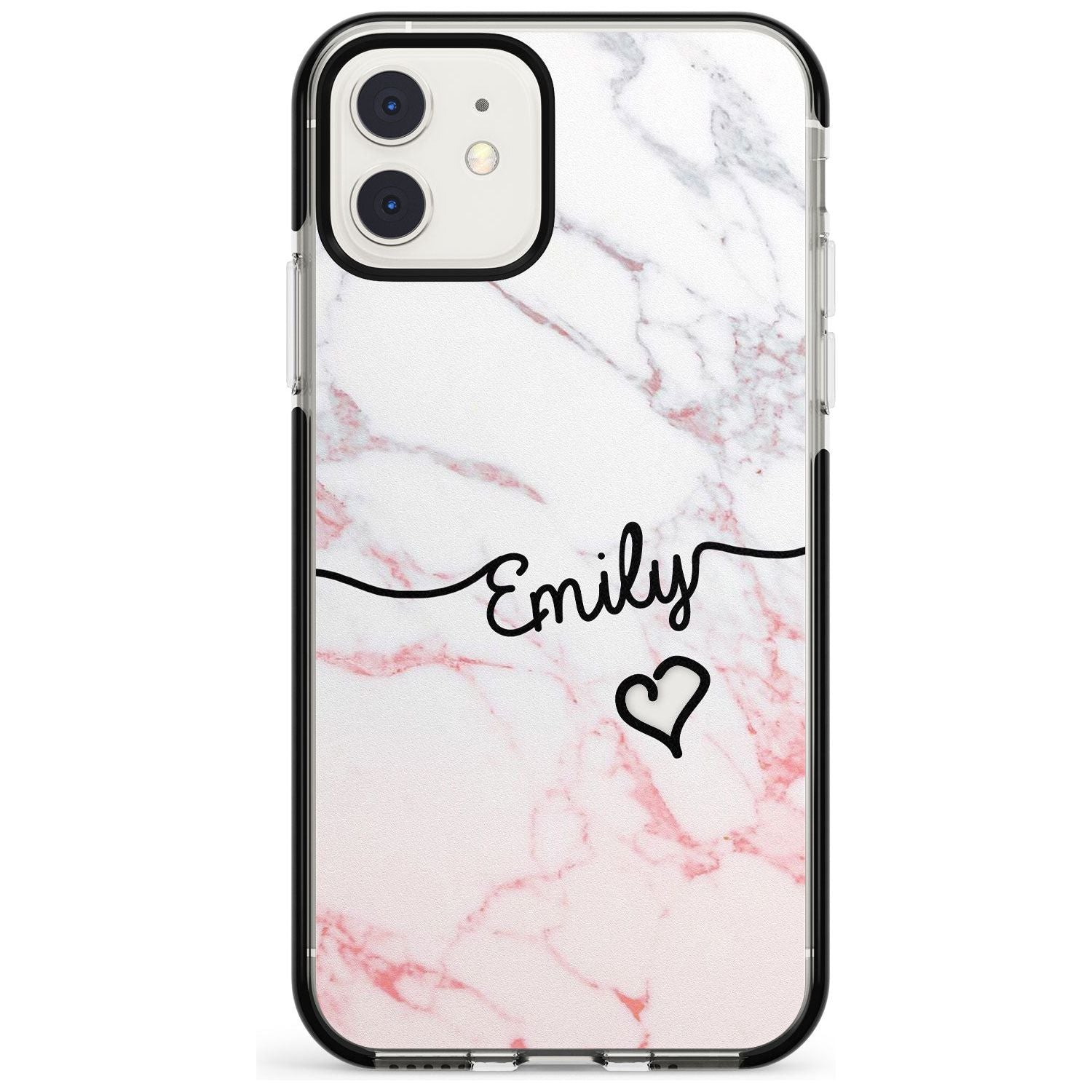 Pink Fade Marble iPhone Case Black Impact Custom Phone Case - Case Warehouse