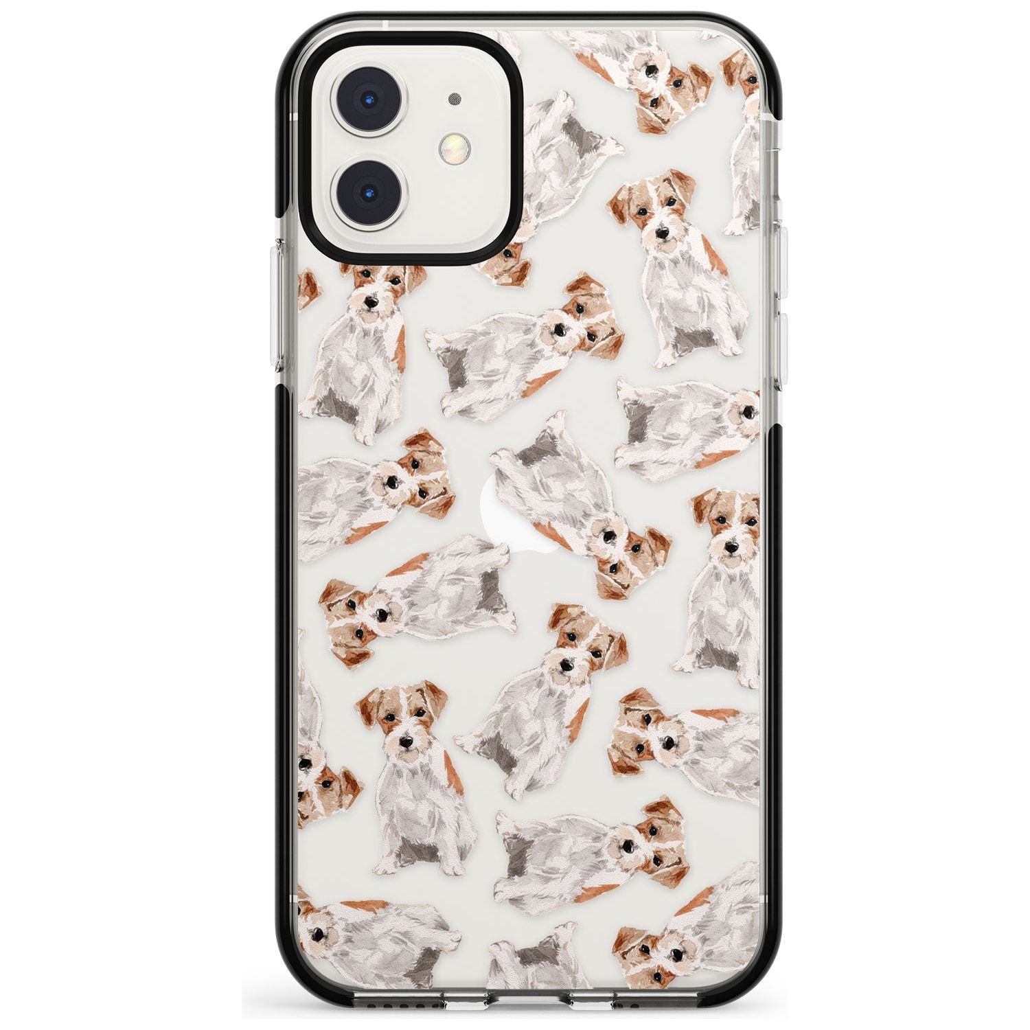 Wirehaired Jack Russell Watercolour Dog Pattern Black Impact Phone Case for iPhone 11