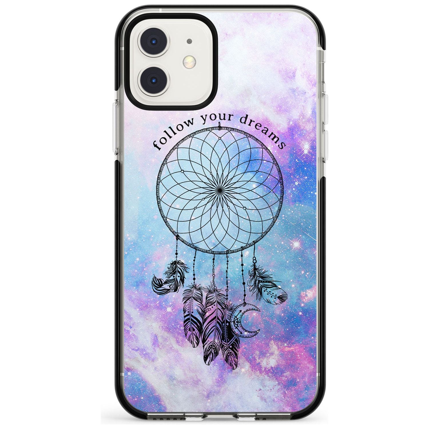 Simple Galaxy Pattern Dreamcatcher iPhone Case Black Impact Phone Case - Case Warehouse