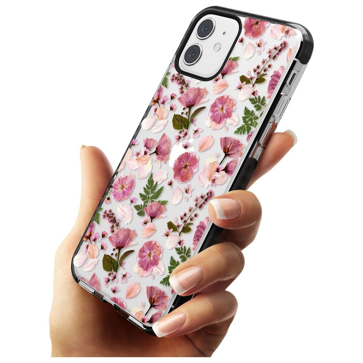 Floral Menagerie Transparent Design Black Impact Phone Case for iPhone 11