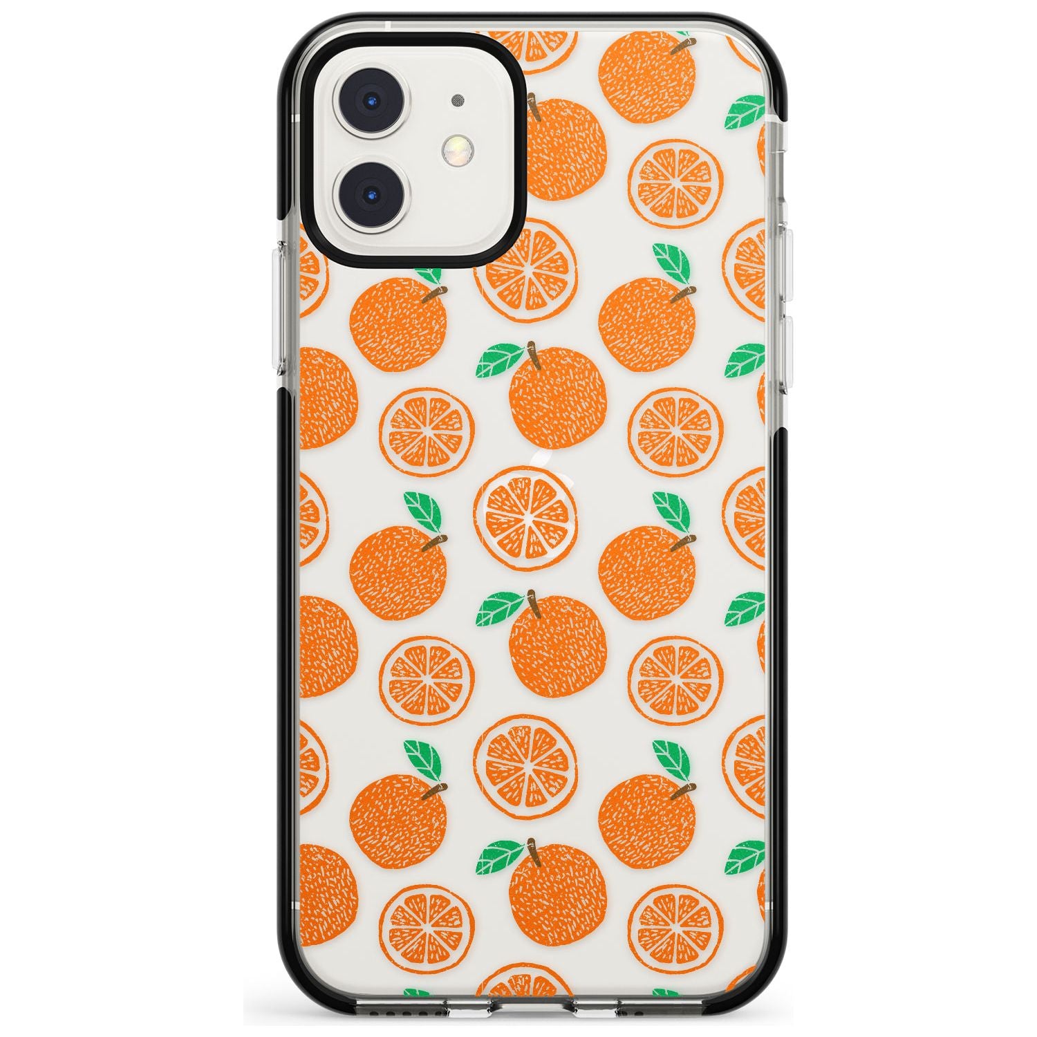 Orange Pattern iPhone Case Black Impact Phone Case - Case Warehouse
