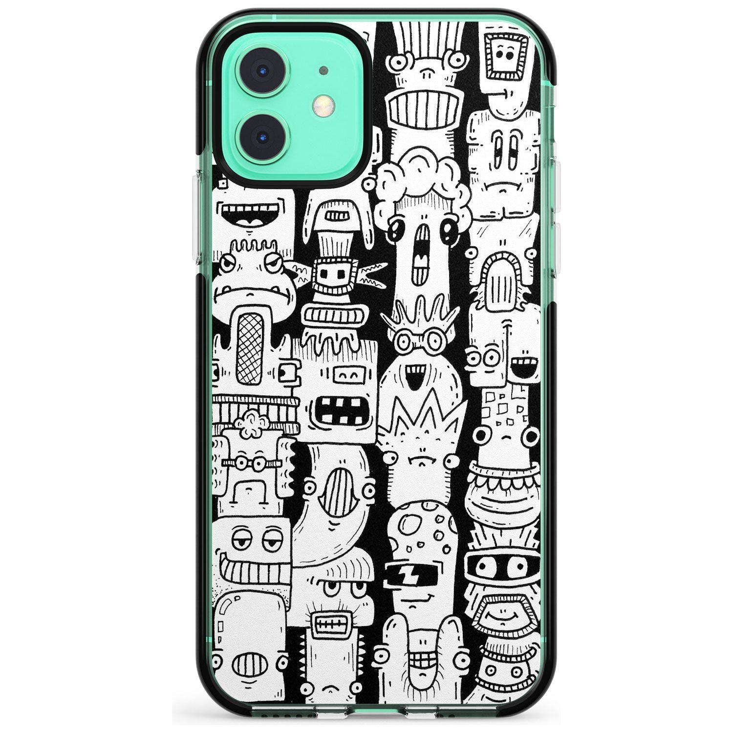 Monochrome Heads Black Impact Phone Case for iPhone 11 Pro Max