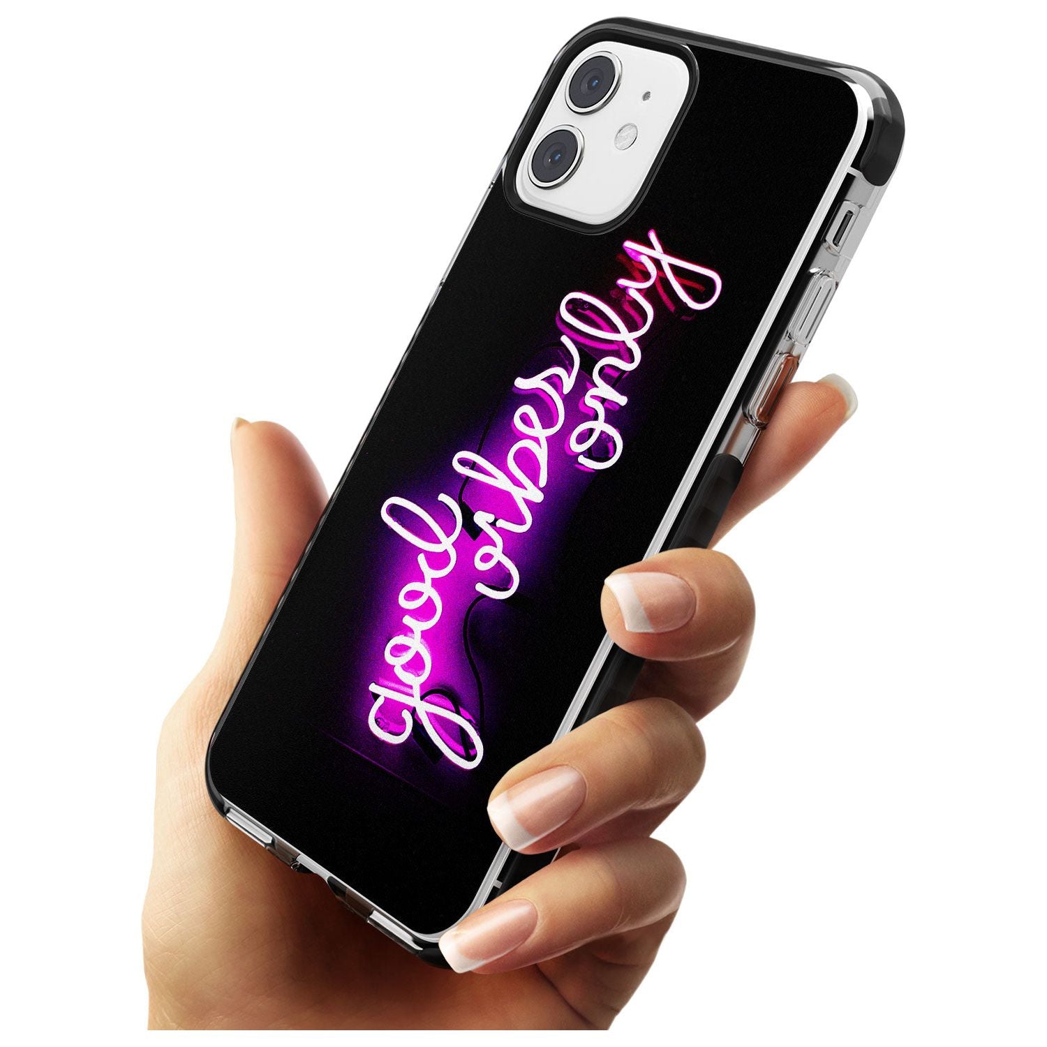 Good Vibes Only Pink Neon iPhone Case Phone Case - Case Warehouse