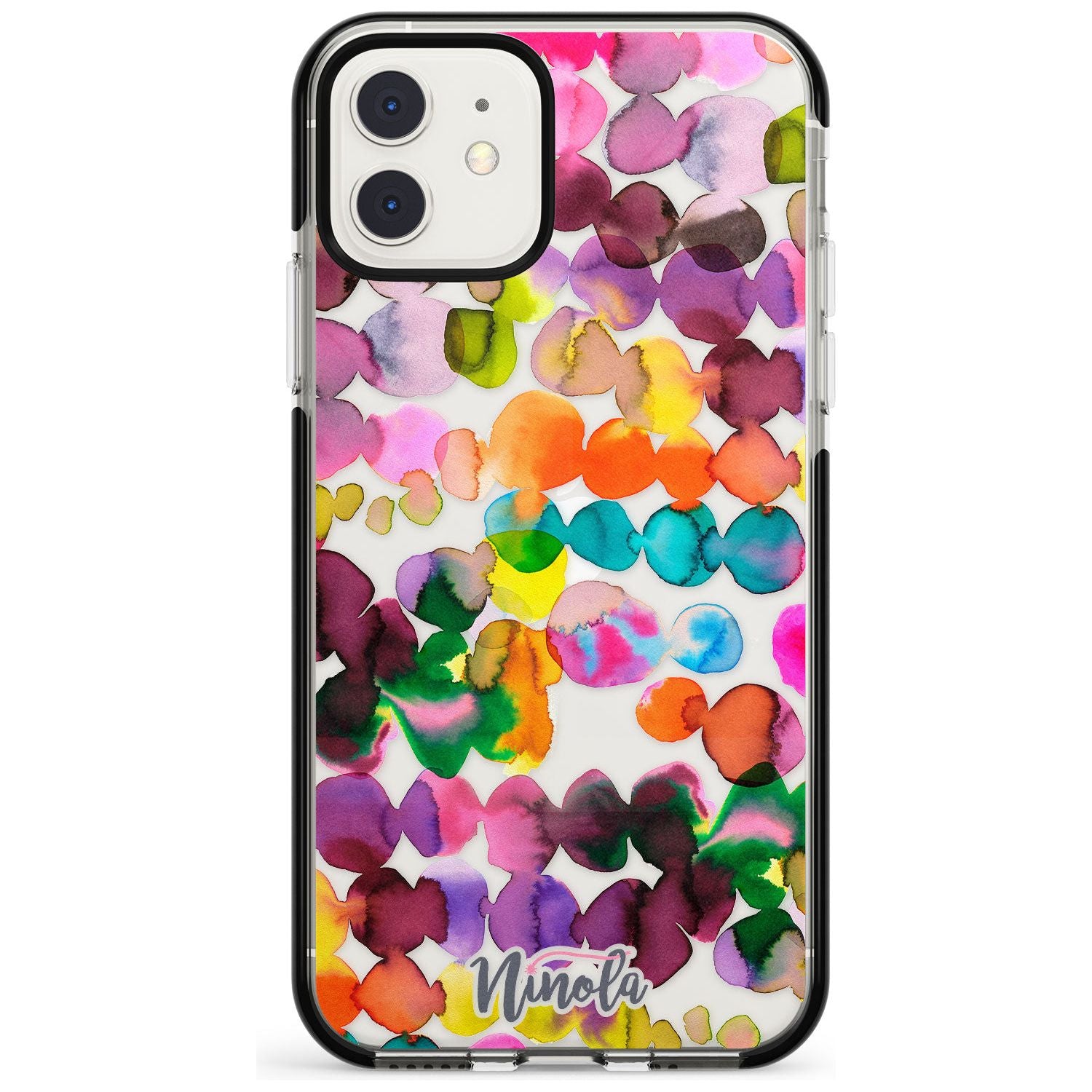 Ink Bleeding Dots Black Impact Phone Case for iPhone 11