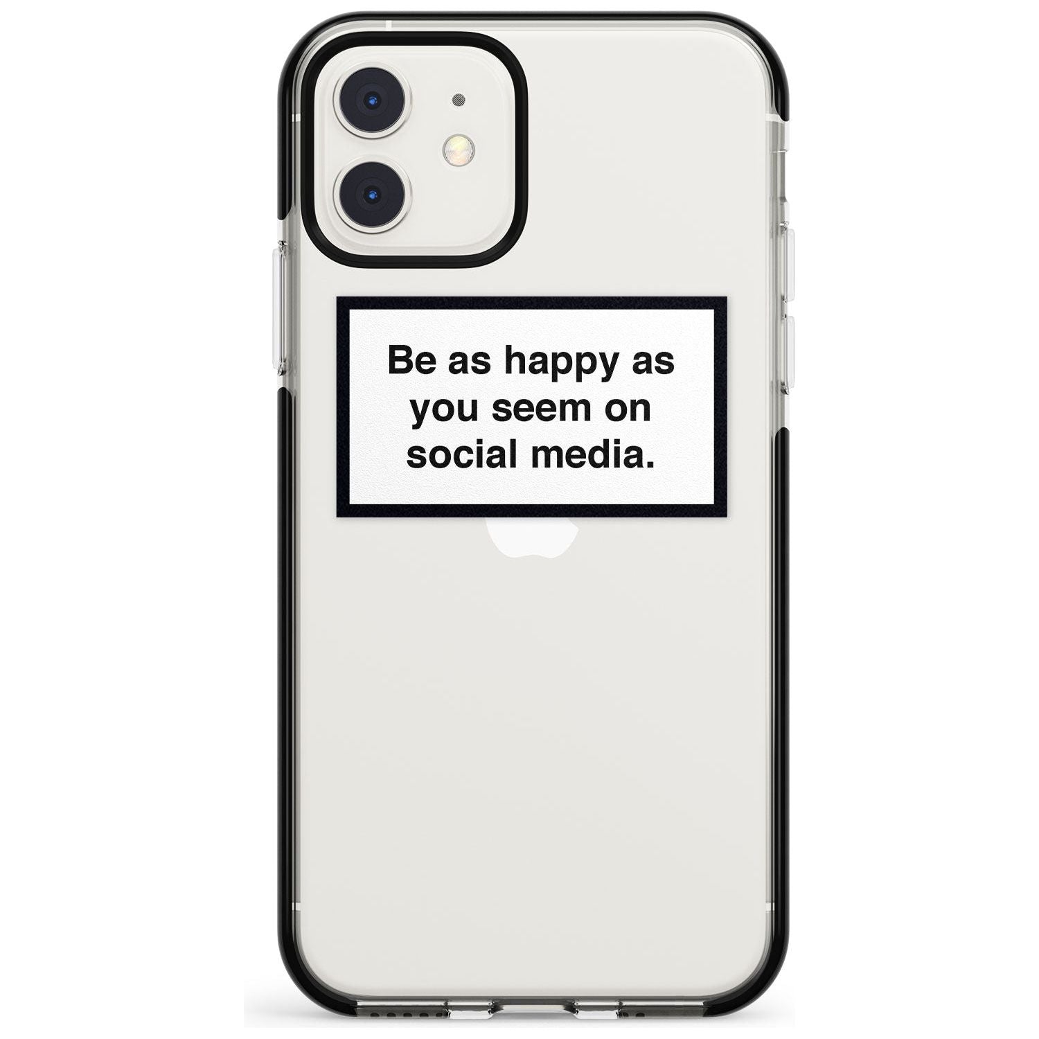 Happy on Social Media iPhone Case Black Impact Phone Case - Case Warehouse