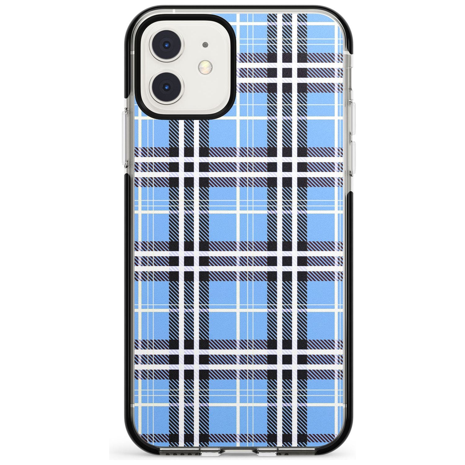 Blue Plaid iPhone Case Black Impact Phone Case - Case Warehouse
