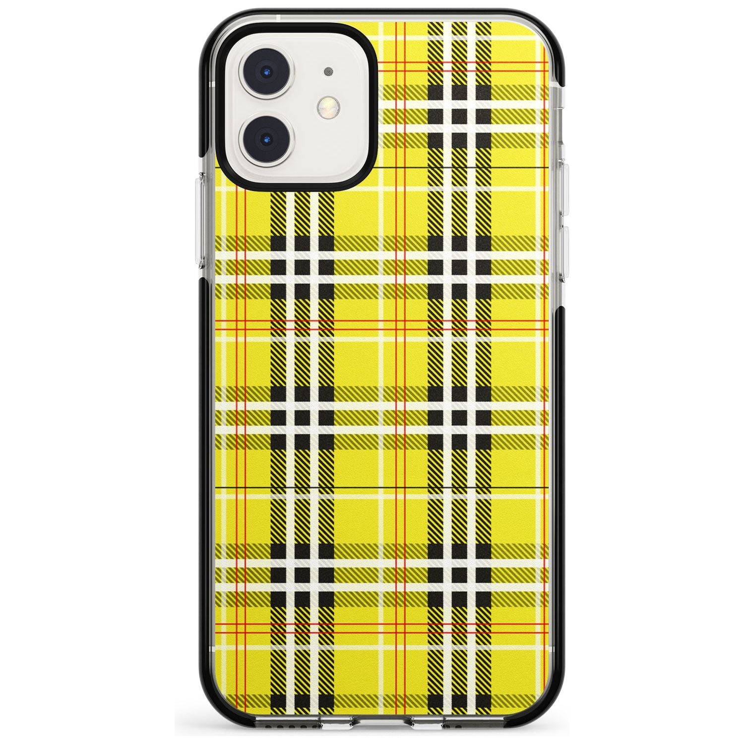 Yellow Plaid iPhone Case Black Impact Phone Case - Case Warehouse