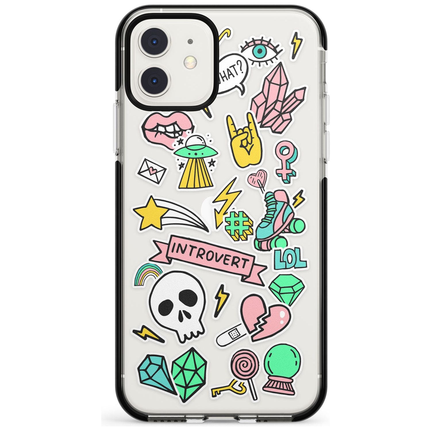 Introvert Sticker iPhone Case Black Impact Phone Case - Case Warehouse