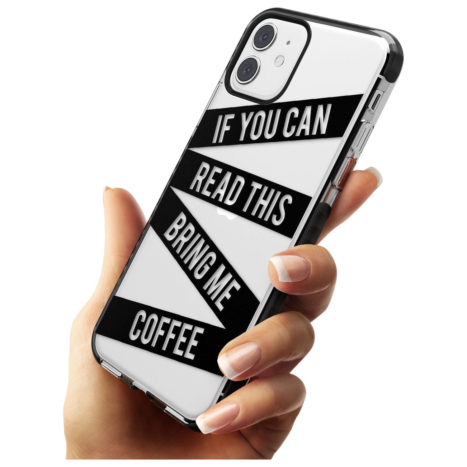Black Stripes Bring Me Coffee Black Impact Phone Case for iPhone 11