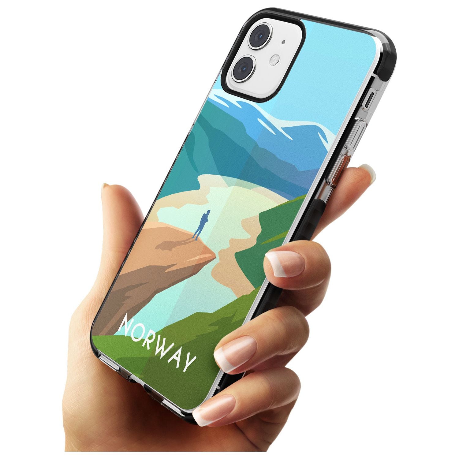 Vintage Travel Poster Norway Black Impact Phone Case for iPhone 11