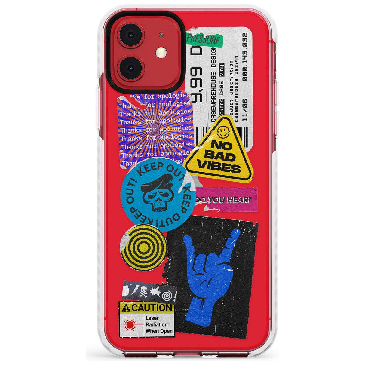 No Bad Vibes Sticker Mix Slim TPU Phone Case for iPhone 11