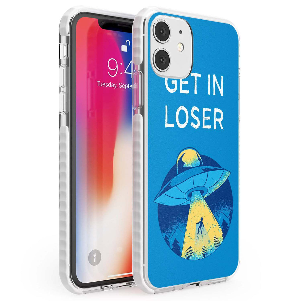 Get in Loser UFO Phone Case iPhone 11 / Impact Case,iPhone 12 / Impact Case,iPhone 12 Mini / Impact Case Blanc Space